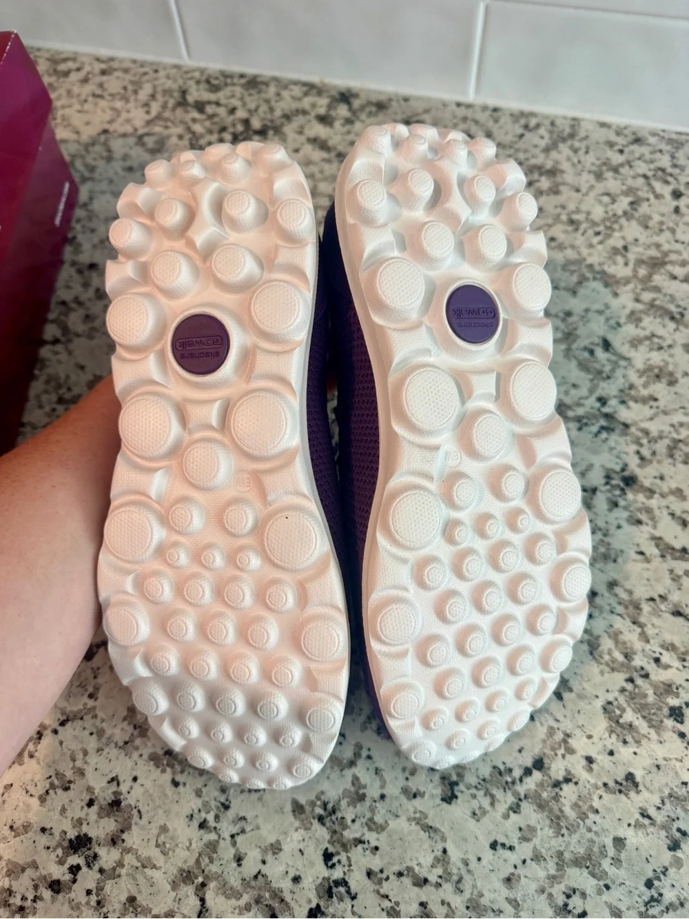 Skechers GOwalk Women's Purple Knit Slip-On Walking Sneakers